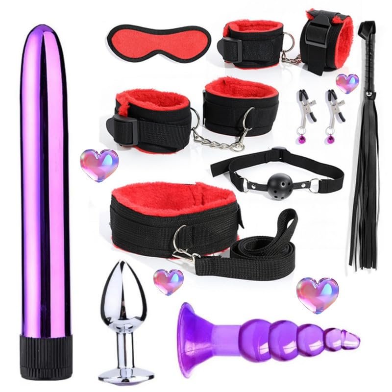 ZeeKoug 7-Piece Multifunctional Nylon Red Couple Set, Sexy And Adjustable Tools, Indoor Sports Wrist And Hip Accessories, Original Gift