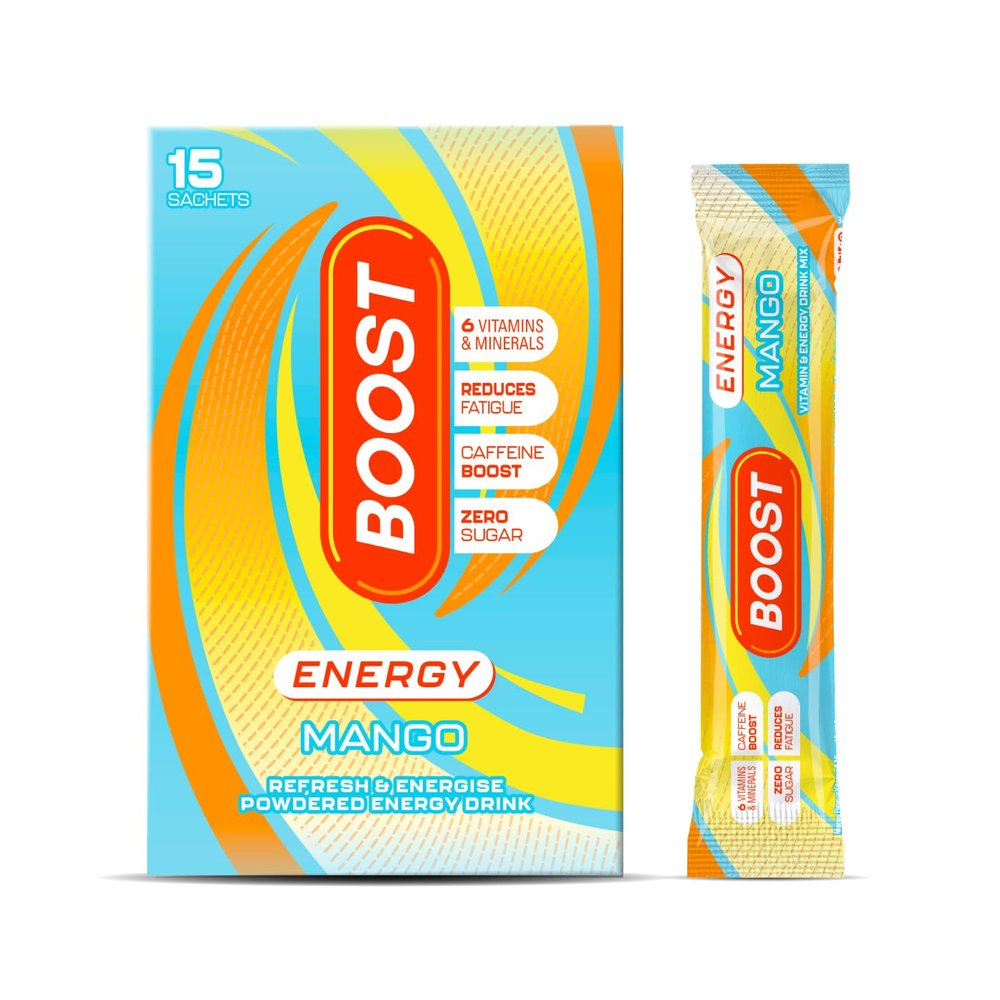 Boost Energy Powder Mango, 6 Pack, 5g Sachets