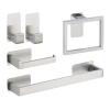 SWVYDC Bathroom Handles Self-adhesive Silver Bathroom Hardware Accessories Set Toilet Paper Holder Towel Bar Hook Bathroom Accessories Bath Grab Bar(Silver 5pcs Set A) view 1