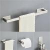 SWVYDC Bathroom Handles Self-adhesive Silver Bathroom Hardware Accessories Set Toilet Paper Holder Towel Bar Hook Bathroom Accessories Bath Grab Bar(Silver 5pcs Set A) view 2