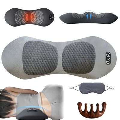 2026 Prevalnt 3 in 1 Back Therapy, with Spinal Traction, Therapeutic Heat, and Vibration Massage, Get Relief from Chronic Back Pain, 135Golden Curvature, Easy Stress Relief (Light Gray)