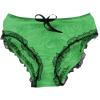 XUOUP Sexy Transparent Underwear, Adult Incontinence Plastic Pants with Lace Trim And Bow, Waterproof And Reusable for Diapers And Underwear for Themed ActivitiesGreen,M view 1