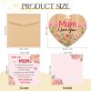 Welsky Mothers Day Card, Mum Birthday Card Greeting Cards with Wooden Plaque, Mothers Day Christmas Birthday Cards for Mother Mummy Grandma Granny Wife from Son Daughter, Floral Design view 2
