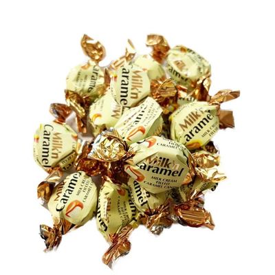 Assorted Candy Collection Butterscotch, Chocolate Eclairs, Magic Fruit Chewies, Toffee Sticks, Milk & Caramel Toffees, Sour & Fruit Chews, Jellies, Honey (1000g, Wrapped Milk & Caramel Toffees)