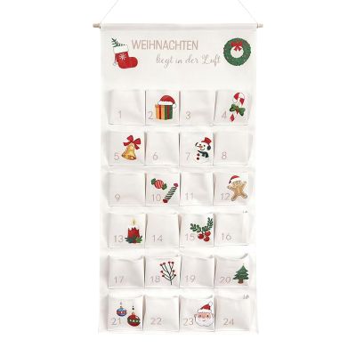 Fabric Countdown Calendar Reusable Festive Fabric Storage Bag