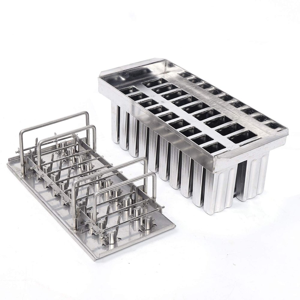 Stainless Steel Ice Lolly Popsicle Molds Kit, Large Capacity Popsicle Ice Cream Stick Holder(20PCS 85g Square)