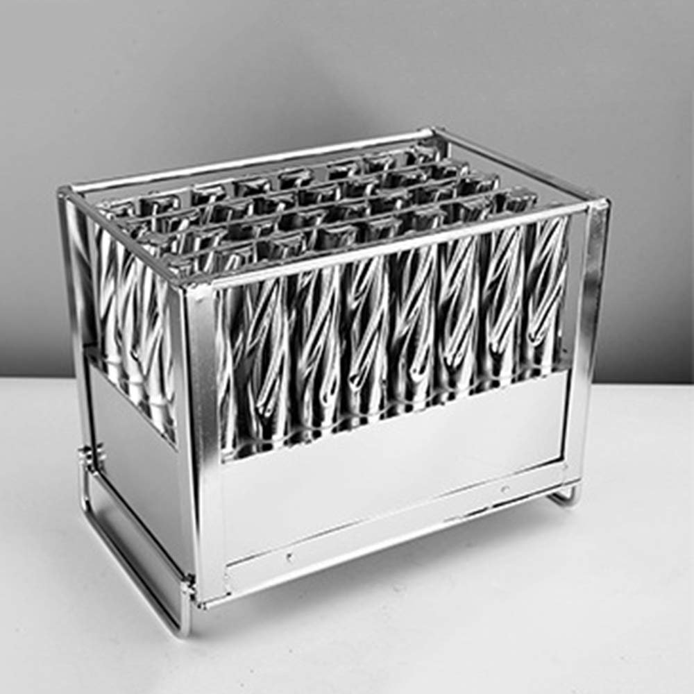 40 Pcs Commercial Ice Cream Stick Molds Stainless Steel Spiral Popsicle Molds, Ice Cream Maker Mold Stick Holder with Lid