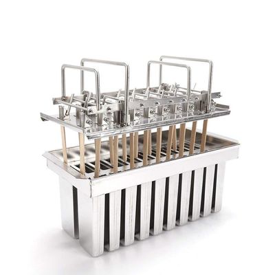 20PCS Stainless Steel Ice Cream Pop Molds Frozen Popsicle Maker Lolly Mould Ice Cream Stick Holder + Cleaning Brush