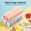 Homemade Ice Lolly Molds with Holder, Ice Pop Molds Reusable Flat Head Fast Freezing Ice Treat Maker(20pcs Flat Head 115g) view 2