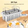 Flat Head Flat Plate Ice Pop Mold,Home/Commercial Ice Lolly Moulds, Ice Cream Mold w/Sticks(20Pcs 85g/0.19lbs Round Head Double Groove) view 3
