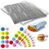 Aieraczy 100 Sheets Insulation Sandwich Wrapping Paper Aluminum Foil Sheets, 12" x 12" Pre-Cut Foil Sheets for Food, Sandwich Paper Wraps, for Burrito Wrappers, Hamburger Hot Dogs BBQ view 1