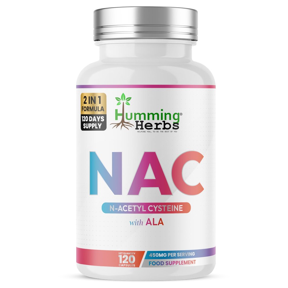 Humming Herbs N Acetyl Cysteine 400mg and Alpha Lipoic Acid 50mg -120 Vegan Capsules