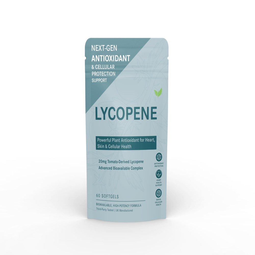Lycopene 20mg Tomato-Derived Lycopene Softgels High-Purity Plant Antioxidant Complex 60 Softgels Premium Food Supplement UK Made