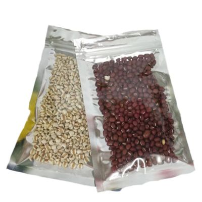 YDJIANCAI 100pcs Silver Transparent Foil Ziplock Bags,Small Clear Plastic Bags, Resealable Zipper Lock Plastic For Kitchen Storage, Jewellery, Small And Sweets(Size:14 * 20cm)