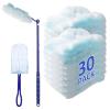 30 Pcs Fluffy Dusters Refills, Disposable Electrostatic Duster with 1 Handle and 1 Dust Magnet Telescopic Pole, Dust Magnet Refill for for Home and Car Cleaning view 1