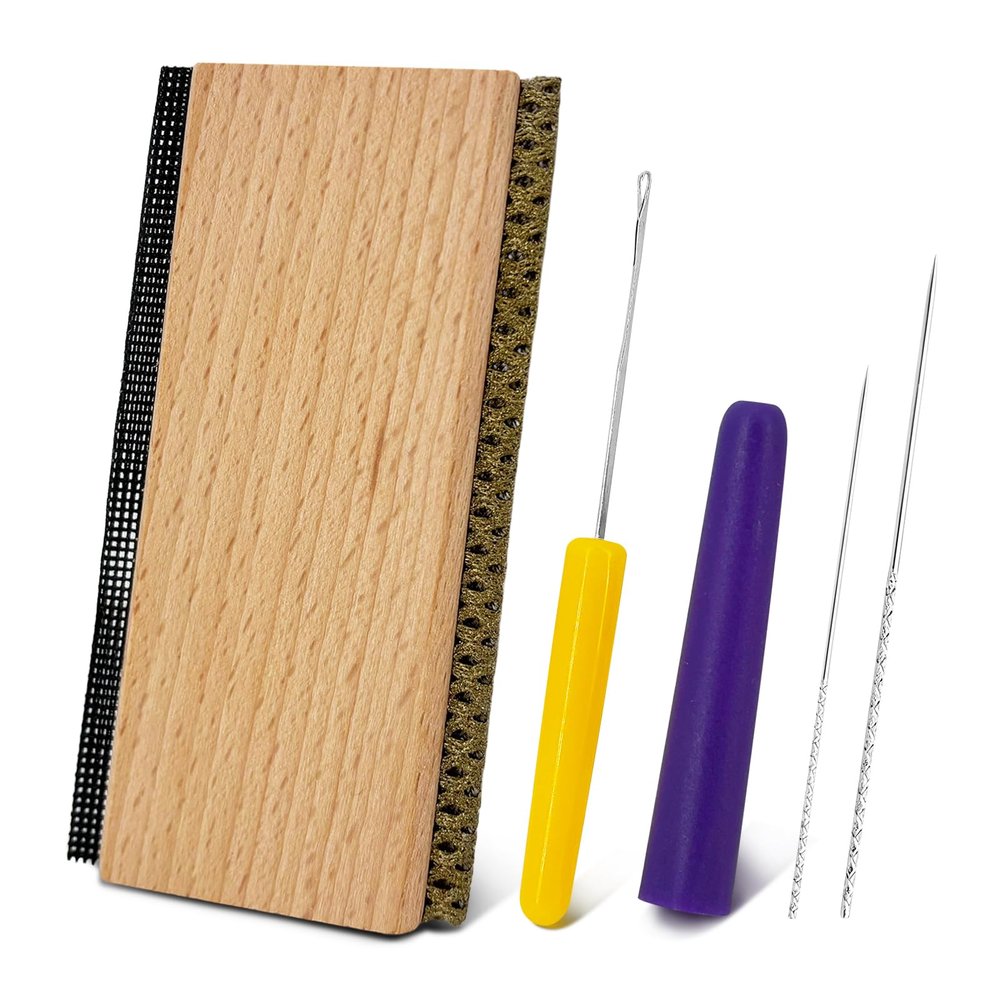 Cashmere Comb, Wool Comb, Pilling Comb for Wool Jumper, Cashmere Comb, Lint Comb, Double-Sided for Sweater, Crochet Hook with Cap, Snag Repair Needles, 60 mm/76 mm, Repair Kit for Wool Jumper (4