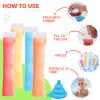 150 Disposable Ice Popsicle Mold Bags, BPA-Free Freezer Tube, Popsicle Mold bags with Zip Seals&Funnel, Summer Homemade DIY Snacks, Yogurt Sticks, Juice & Fruit Smoothies. (150, Transparent) view 3