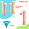 150 Disposable Ice Popsicle Mold Bags, BPA-Free Freezer Tube, Popsicle Mold bags with Zip Seals&Funnel, Summer Homemade DIY Snacks, Yogurt Sticks, Juice & Fruit Smoothies. (150, Transparent) view 4