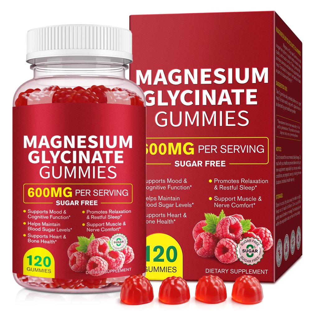 Magnesium Glycinate Gummies,600mg High Absorption Magnesium Supplement for Women,Kids & Adults, 3-in-1 Magnesiums Glycinate Gummies with Malate, Zinc, D3, B6 & Taurine