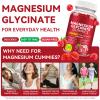 Magnesium Glycinate Gummies,600mg High Absorption Magnesium Supplement for Women,Kids & Adults, 3-in-1 Magnesiums Glycinate Gummies with Malate, Zinc, D3, B6 & Taurine view 2
