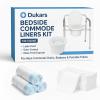 140 Pack Bedside Commode Liners 60 Strong Toilet Bags + 80 Absorbent Pads, Leak-Proof Disposable Potty Chair Liners for Commode, Bedpan & Camping Toilets