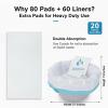 140 Pack Bedside Commode Liners 60 Strong Toilet Bags + 80 Absorbent Pads, Leak-Proof Disposable Potty Chair Liners for Commode, Bedpan & Camping Toilets view 2