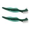 Healvian Denture Cleaning Brush for Effective Debris Removal 2pcs Double-Sided with Hard Nylon Bristles and Comfortable Grip, Portable Oral Care Tool for Daily Use and Travel view 1