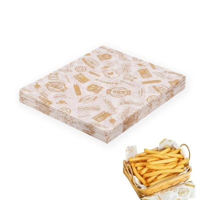 100 PCS Greaseproof Paper Sheets 25 * 21.5cm Baking Wrapping Paper Oil-Proof Food Basket Liners for Sandwich Hamburger Fries Breads Cake Hot Dogs Food Wrapping Packing