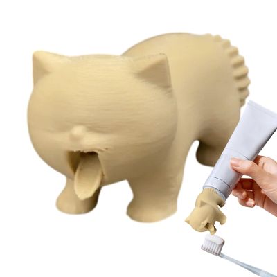 Cat Toothpaste Dispenser | Cute Kitten Vomiting Tooth Paste Squeezer | Fun 3D Printed Toothpaste Holder For Bathroom, Shower, Dorm, Home Countertop | Perfect For Kids & Animal Lovers