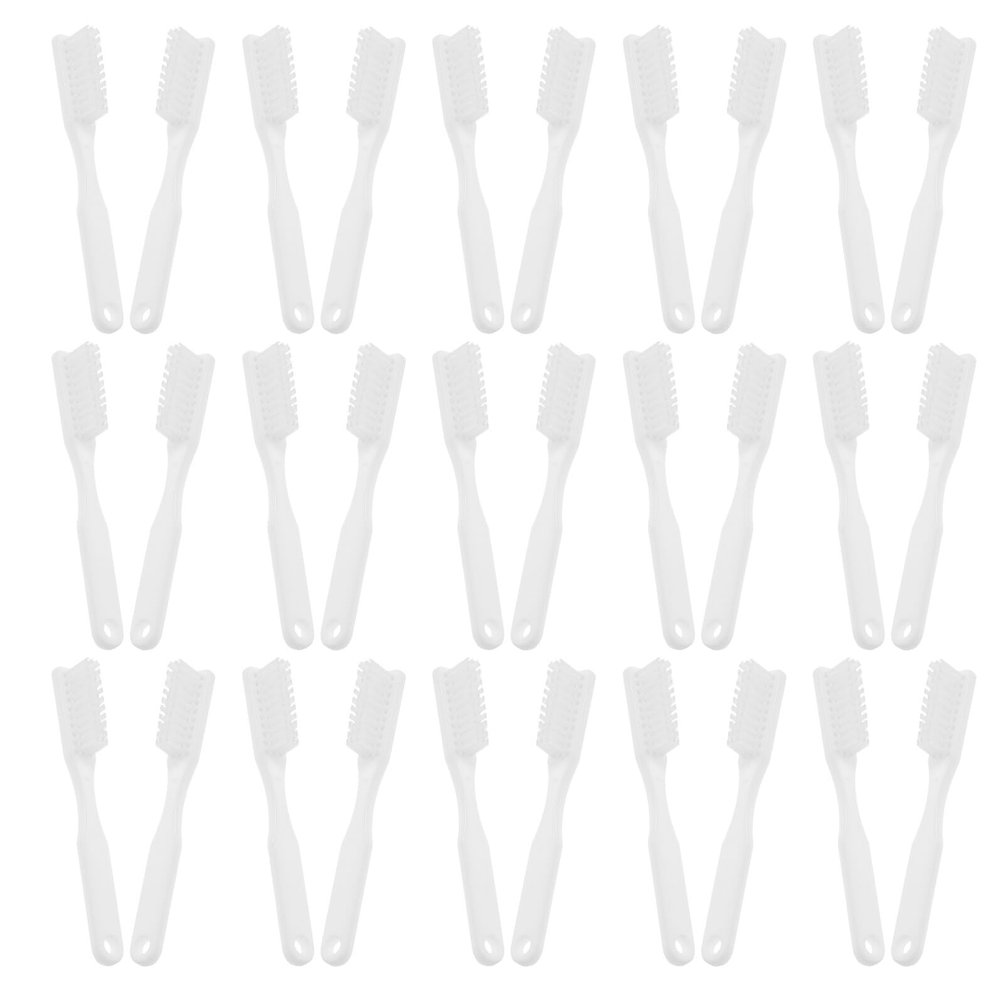 ARTSEWPLY 100pcs Prison-Specific Short Handle Manual Soft Toothbrush Thumb Grip Head Design for Adults for Institutional Correctional Use Travel Gym Bag