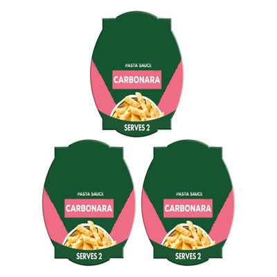 Carbonara Pasta Sauce, Rich Creamy with Ham and Cheese, Artificial Colour Free, 150g, Serves 2,Pack Of 3