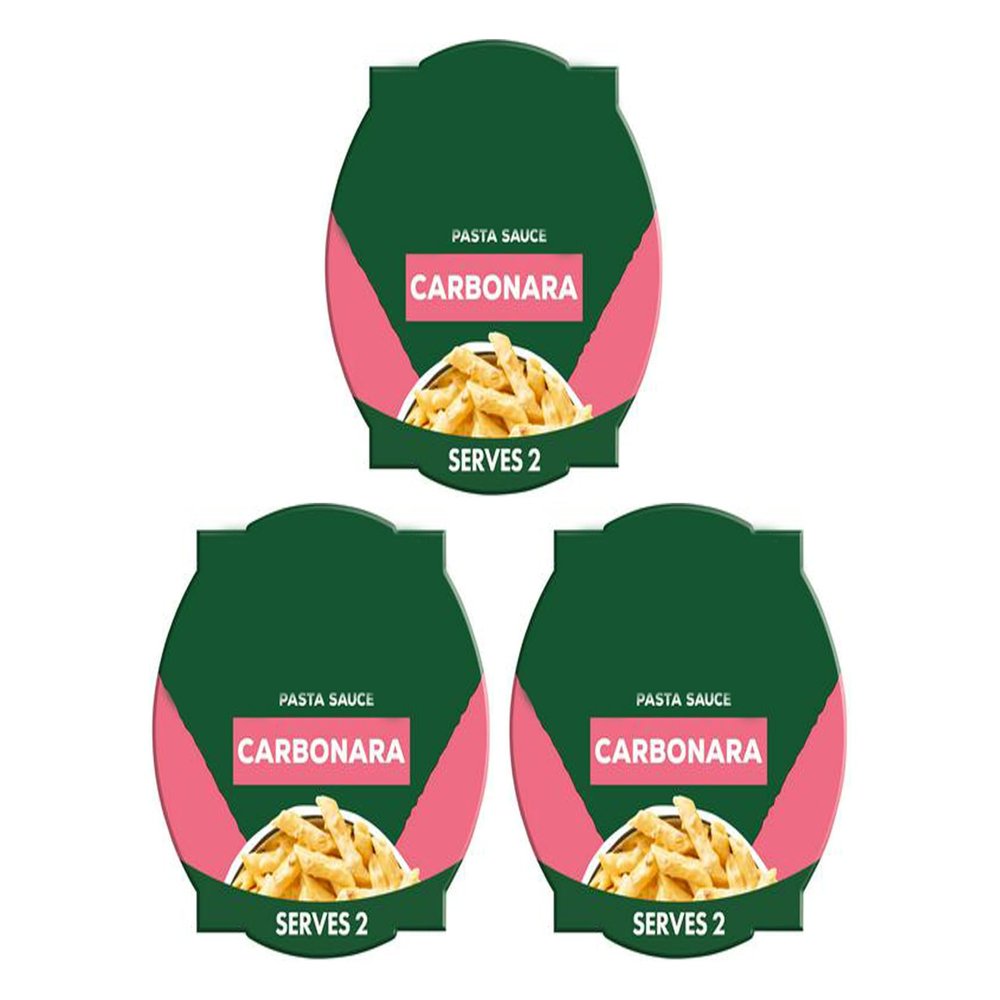Carbonara Pasta Sauce, Rich Creamy with Ham and Cheese, Artificial Colour Free, 150g, Serves 2,Pack Of 3
