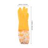Beaupretty 2 Pairs Winter Kitchen Dishwashing Gloves with Plush Lining Insulated Long Cuff Hand Sleeves for Household and Commercial Cleaning Orange Green view 2