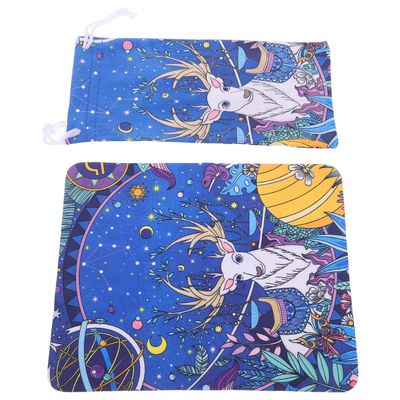 Gatuida Eyeglasses Cleaning Kit Suede Cloth and Drawstring Pouch Reindeer Pattern for Holiday Travel Portable Glasses Cleaner and Case