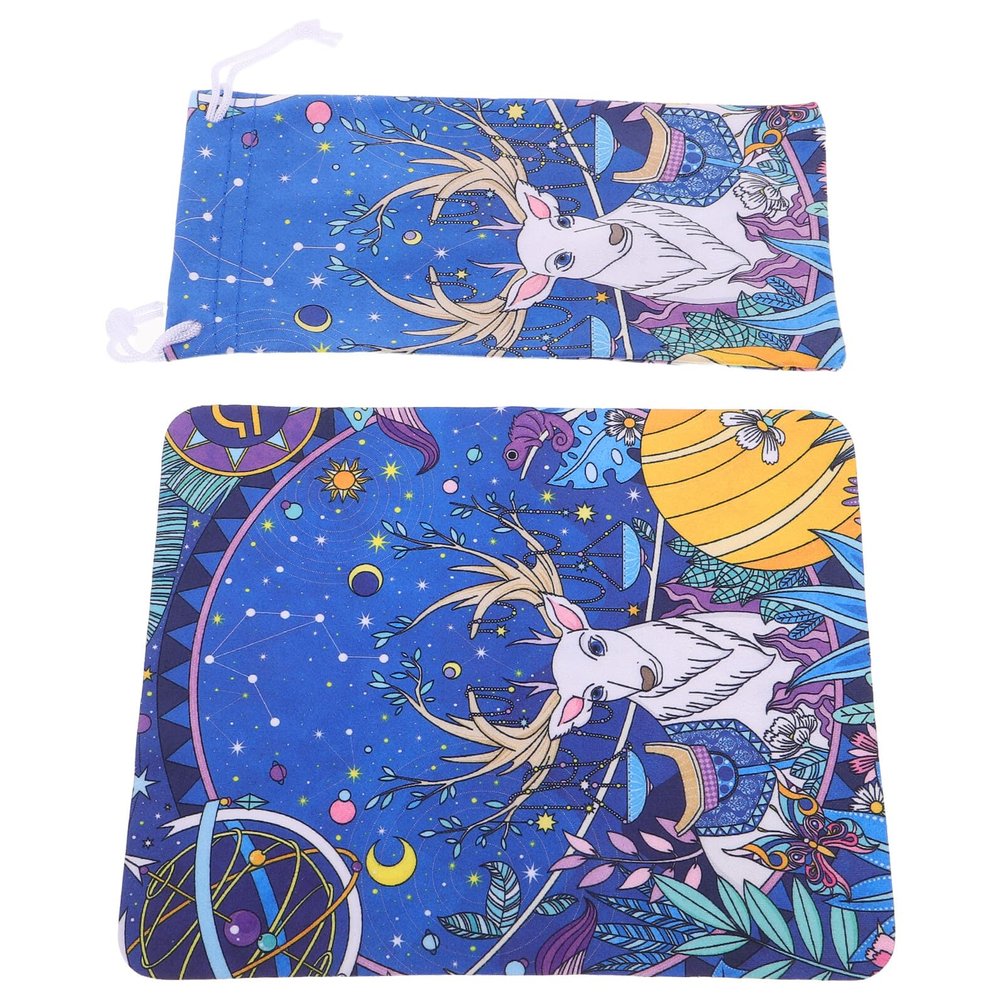 Gatuida Eyeglasses Cleaning Kit Suede Cloth and Drawstring Pouch Reindeer Pattern for Holiday Travel Portable Glasses Cleaner and Case