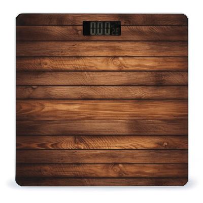Brown Wooden Bathroom Scale Weight Scale for Body Weight,Highly Accurate Digital Weighing Machine Clear LED Display Digital Bathroom Body Scale 400lb/182kg