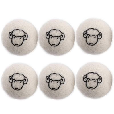 2/4/6Pcs Reusable Drying Wool Ball, Anti-Entanglement Water Absorbing Felt Drying Ball Laundry Products, Reduce Static Electricity(6 pcs-with Pattern)