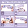 2-in-1 Thinning Comb Cutting Tool Dual-Sided Styling Razor for Split Ends, Flyaways & Layer Trimming Lightweight Hairdressing Trimmer for Women (Purple) view 3
