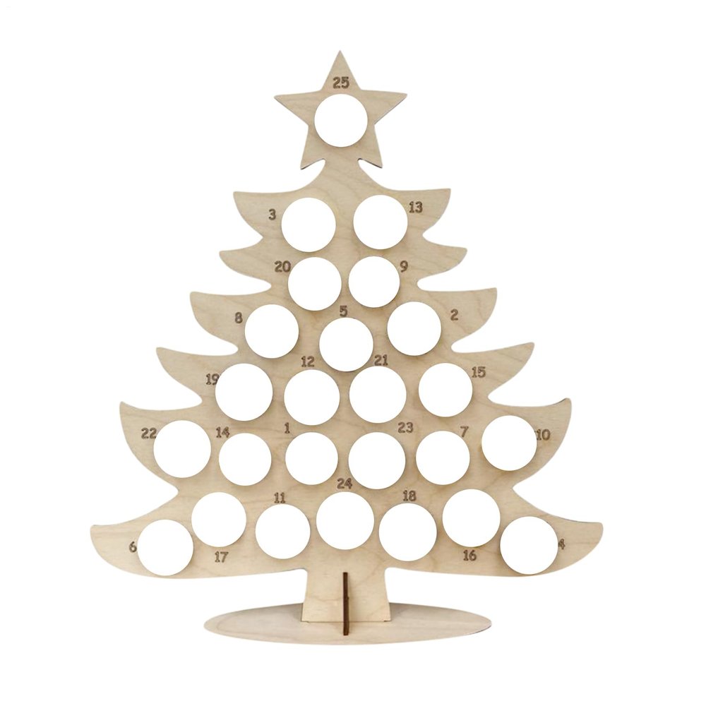 Festive Chocolate Display - Wooden Christmas Countdown Calendar