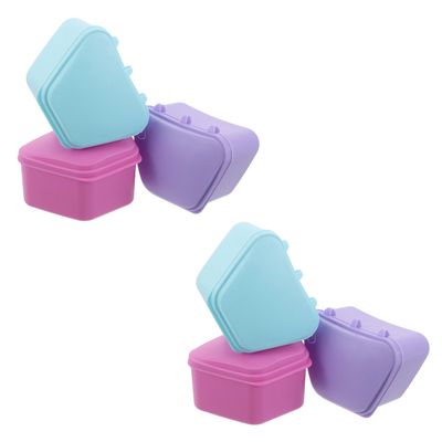 ORFOFE 6pcs Dental Retainer Box Mouth Retainer Case Travel Case for Teeth Braces Organizer Storage Box for Travel and Cleaning