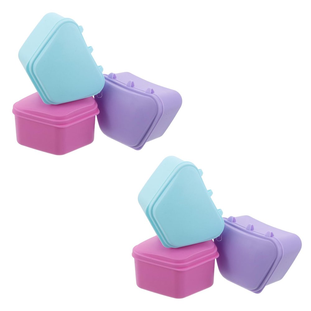 ORFOFE 6pcs Dental Retainer Box Mouth Retainer Case Travel Case for Teeth Braces Organizer Storage Box for Travel and Cleaning