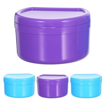 NOLITOY 4pcs Denture Case Leakproof Design Portable Filter Basket for Retainers Cleaning Case Denture Box False Teeth Container for Soaking