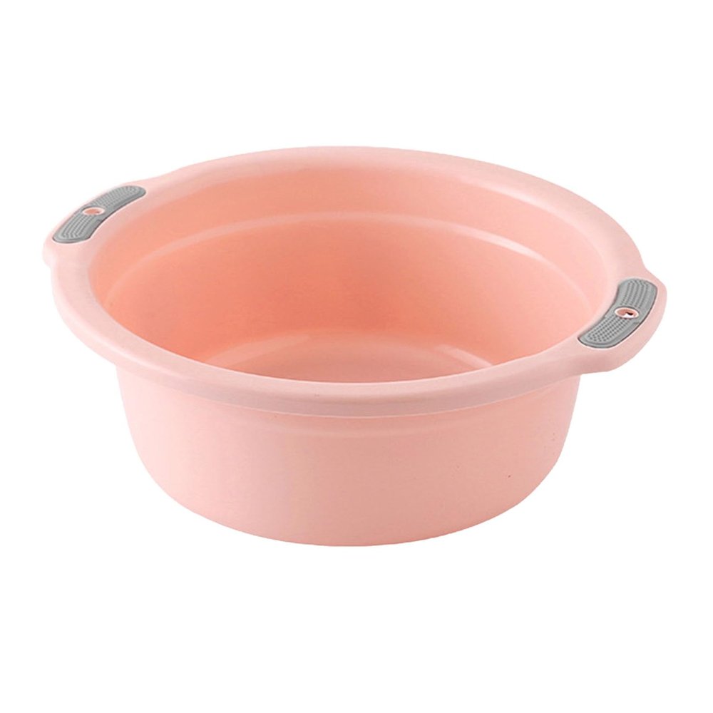TARSHYRY Wash Basin, Plastic Washing Basin Plastic Tub Plastic Wash Basin with Double Handles for Home Bathroom (SmallPeach Pink)
