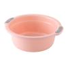 TARSHYRY Wash Basin, Plastic Washing Basin Plastic Tub Plastic Wash Basin with Double Handles for Home Bathroom (SmallPeach Pink) view 1