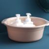 TARSHYRY Wash Basin, Plastic Washing Basin Plastic Tub Plastic Wash Basin with Double Handles for Home Bathroom (SmallPeach Pink) view 2