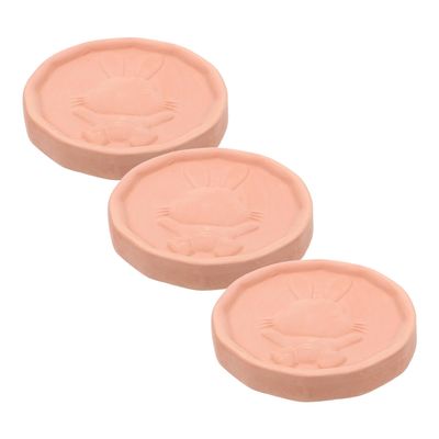 BAZEITFLOW 3pcs Food-safe Terracotta Sugar Saver Discs with Rabbit Pattern Reusable Brown Sugar Keeper and Moisture Control Clay for Cookies Dried Fruits Marshmallows and Bakery Freshness