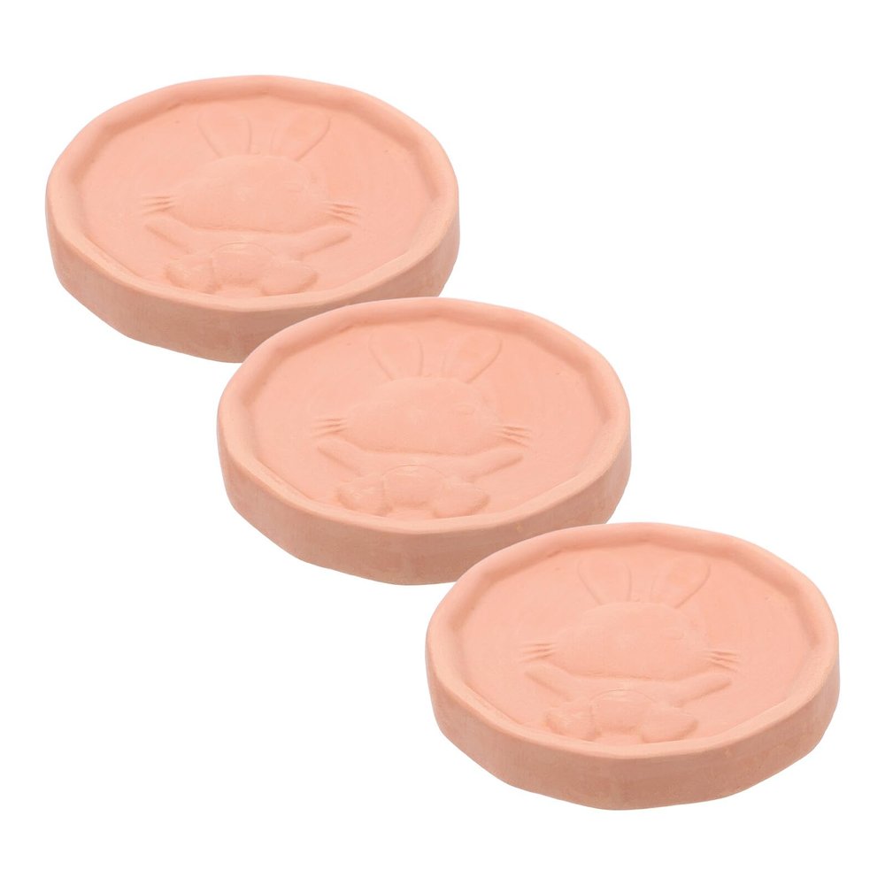 BAZEITFLOW 3pcs Food-safe Terracotta Sugar Saver Discs with Rabbit Pattern Reusable Brown Sugar Keeper and Moisture Control Clay for Cookies Dried Fruits Marshmallows and Bakery Freshness