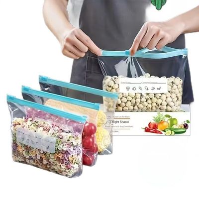 10pcs/20pcs/30pcs Reusable Food Storage Bags with Zipper, Leak-Proof & Airtight Kitchen Freshness Bags - Ideal for Food Preservation,Reusable Produce Bag (Small)