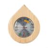 2-in-1 Wall-Mounted Humidity Temperature - Wooden Sauna Thermometer Hygrometer - Dry Wet Bulb Fitness Center Sauna Hygrometer -For Steam Sauna Room view 1
