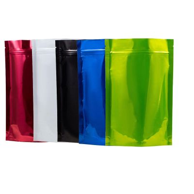 100Pcs 3.14 Mil Aluminum Foil Bags, Stand Up Resealable Bags With Zipper Lock, Smell Proof Proof Food Storage Bags For Coffee, Tea, Snacks, Grains(Size:1624cm,Color:Black)